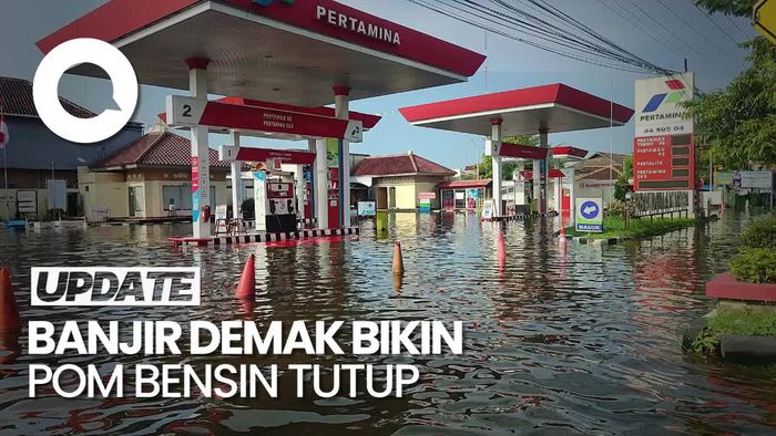 Pom Bensin Tutup Gegara Banjir Demak, Warga Mengeluh