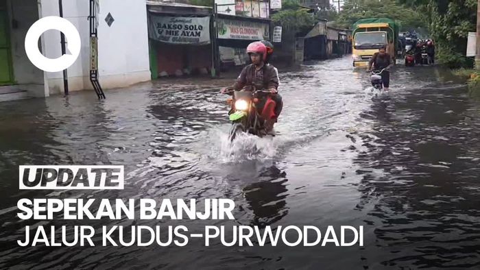 Sudah Sepekan Jalur Kudus-Purwodadi Terendam Banjir Belum Surut