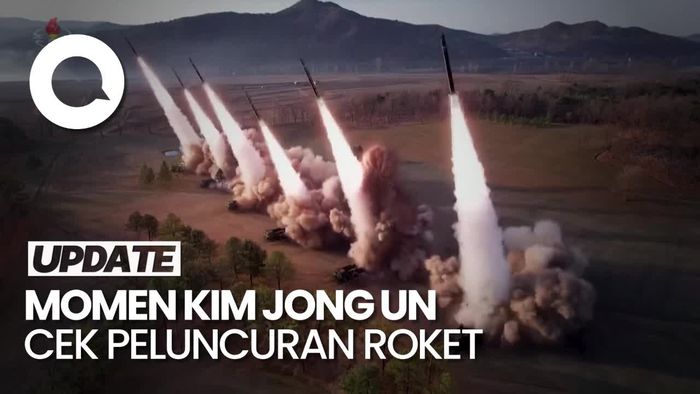 Kim Jong Un Cek Langsung Latihan Peluncuran Roket Super Besar Korut