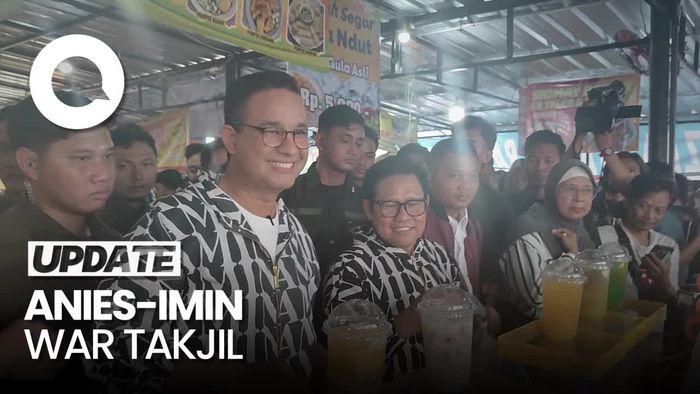 Momen Anies-Imin Ngabuburit Naik Vespa Sambil War Takjil di Benhil