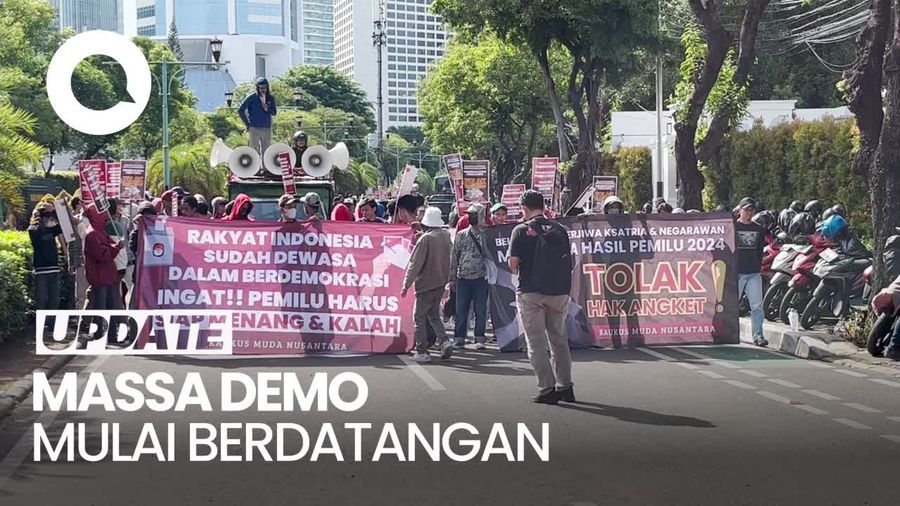 Massa Demo Jelang Pengumuman Hasil Pemilu di KPU Mulai Berdatangan