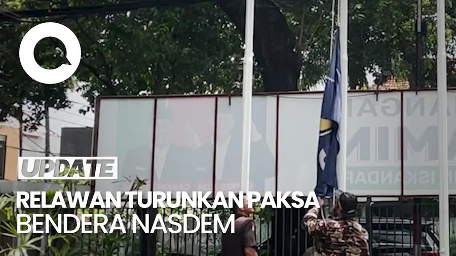 Ribut-ribut Relawan AMIN di Markas Gegara Penurunan Bendera NasDem