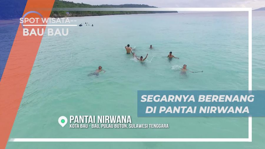 Berenang Merasakan Kesegaran Air Pantai Nirwana Bau Bau