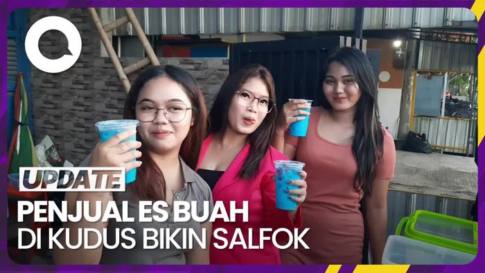 Viral Penjual Es Buah Cantik di Kudus, Pembeli Rela Antre
