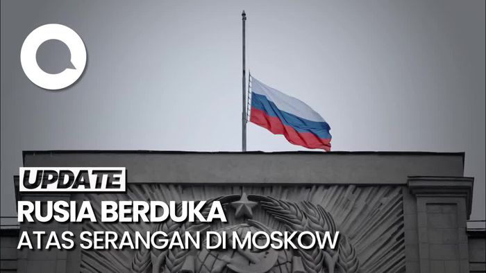 Berduka Atas Serangan di Moskow, Rusia Kibarkan Bendera Setengah Tiang
