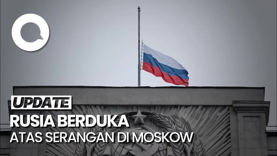 Berduka Atas Serangan di Moskow, Rusia Kibarkan Bendera Setengah Tiang