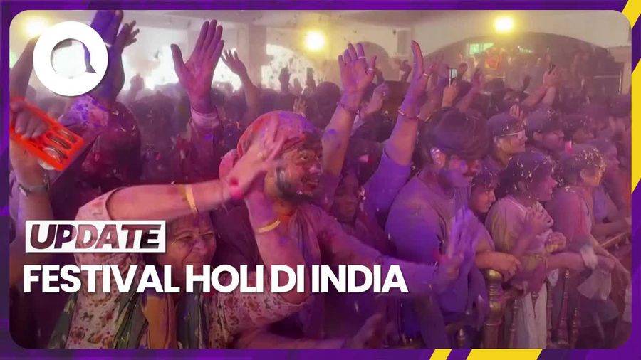 Momen Ribuan Umat Hindu India Rayakan Festival Holi 