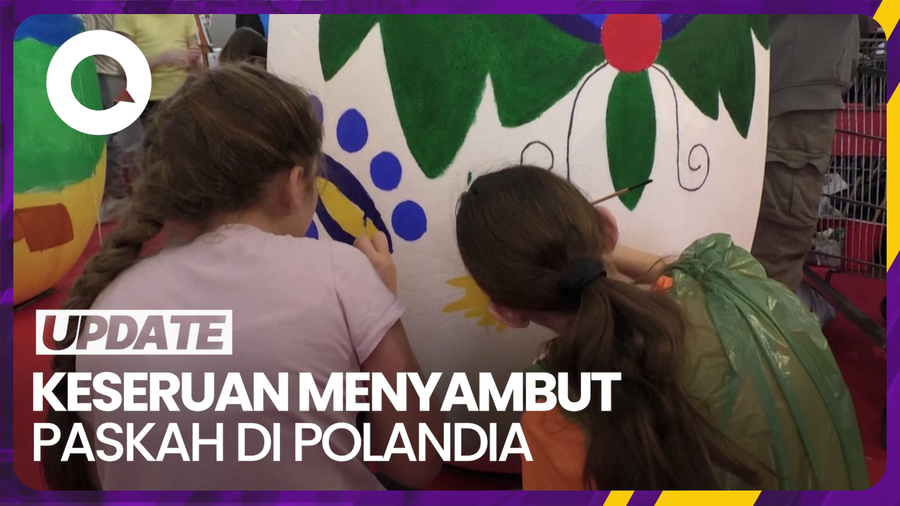 Jelang Paskah, Sejumlah Pelajar di Polandia Hias Telur Raksasa