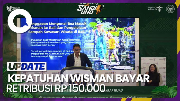 Sandiaga Ungkap Baru 40% Wisman di Bali Bayar Retribusi
