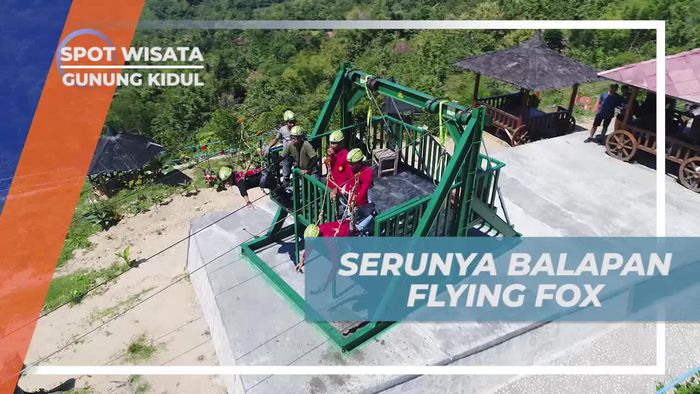 Sensasi Adu Cepat Balap Flying Fox di Gunung Kidul 