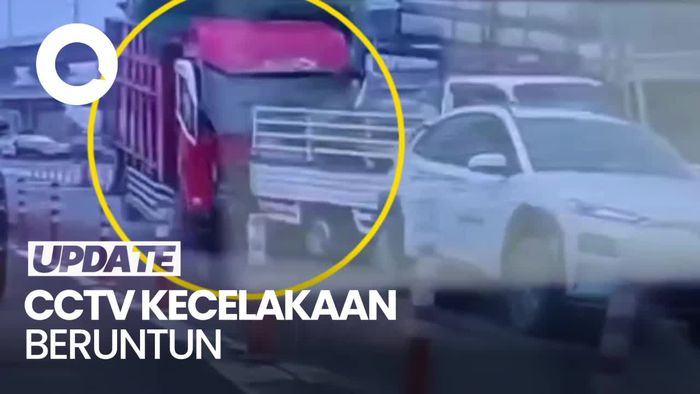 Rekaman CCTV Detik-detik Kecelakaan Beruntun di Tol Halim