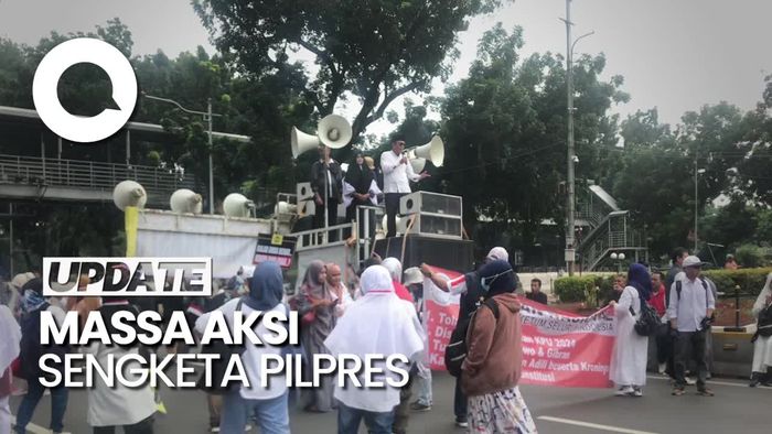 Massa Aksi Sengketa Pilpres 2024 Berdatangan ke Kawasan Patung Kuda Jakpus