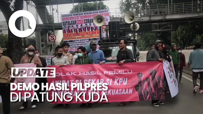 Massa Pro-Kontra Sengketa Pilpres Kembali Berdemo di Patung Kuda