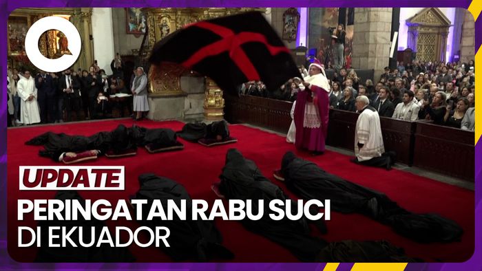 Ritual Jubah Hitam Umat Katolik di Ekuador Peringati Rabu Suci