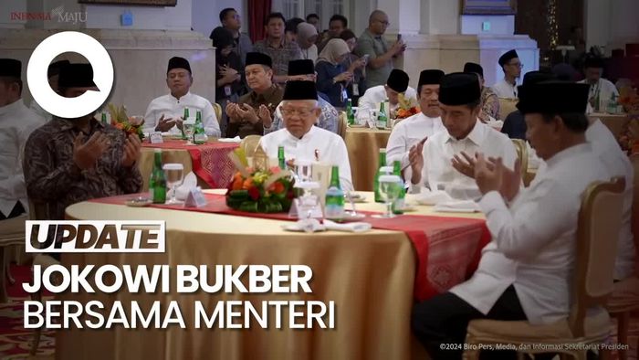 Momen Keakraban Jokowi-Prabowo hingga Airlangga saat Bukber di Istana