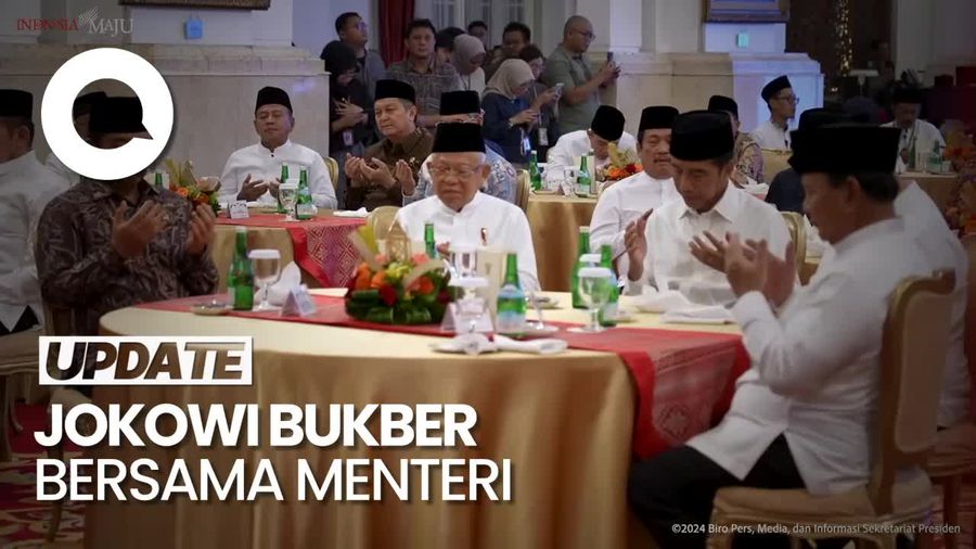 Momen Keakraban Jokowi-Prabowo hingga Airlangga saat Bukber di Istana