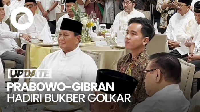 Prabowo-Gibran Hadiri Bukber Partai Golkar, Disambut Airlangga