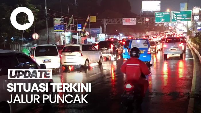 Kondisi Lalin di Simpang Gadog Puncak Malam Ini