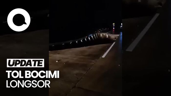Tol Bocimi Longsor, Ada Mobil Terperosok!