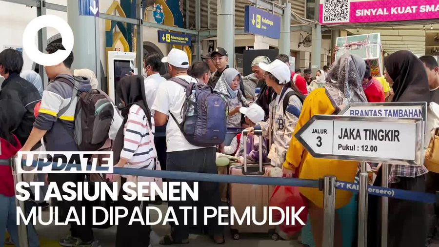 H-7 Lebaran, 26.020 Pemudik Berangkat dari Stasiun Senen Hari Ini