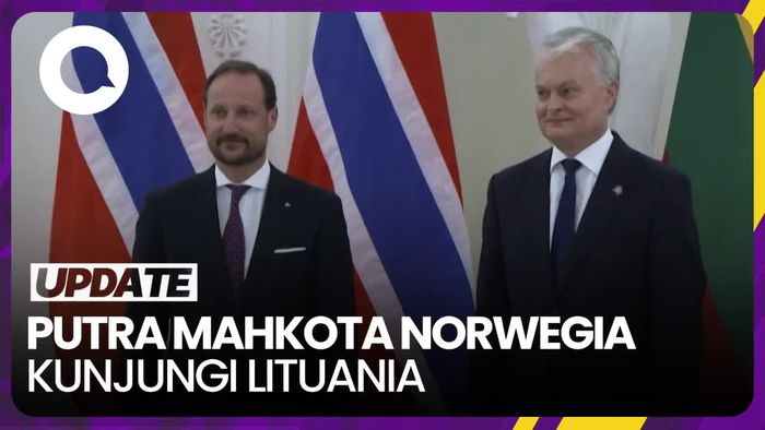 Momen Pertemuan Putra Mahkota Norwegia dengan Presiden Lituania