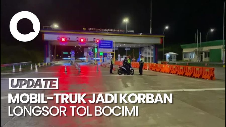 Selain Mobil, Truk Juga Terguling gegara Tol Bocimi Longsor