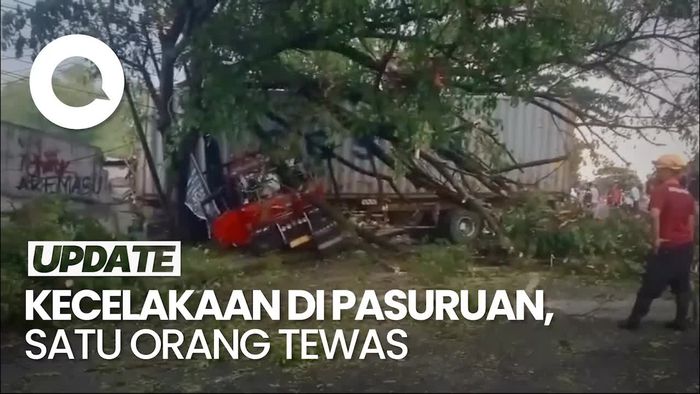 Kecelakaan 2 Truk Kontainer dan Motor di Pasuruan, Satu Orang Tewas