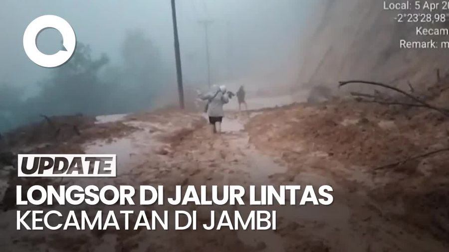 Longsor-Banjir Lumpur Bikin Akses Jalan Batang Asai-Sarolangun Jambi Lumpuh