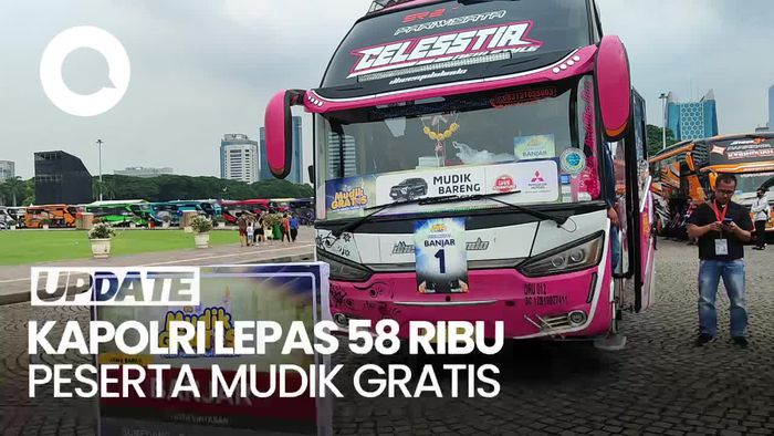 Momen Kapolri Lepas 58 Ribu Peserta Mudik Gratis 2024