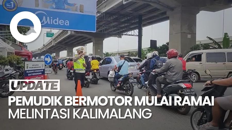 Pemudik Bermotor Padati Kalimalang, Puncaknya Diprediksi Malam Ini