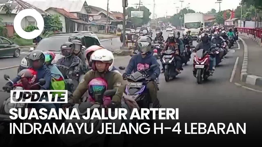 Suasana Jalur Arteri Indramayu Mulai Ramai Pemudik Motor