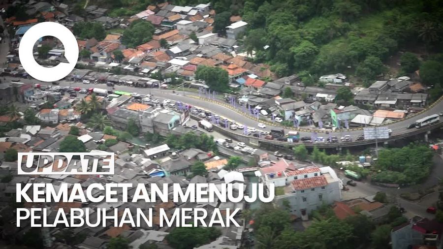 Penampakan dari Langit Kemacetan Panjang Menuju Pelabuhan Merak