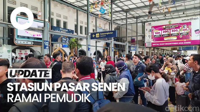 H-3 Lebaran, Stasiun Pasar Senen Ramai Pemudik