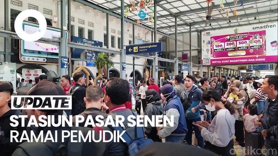 H-3 Lebaran, Stasiun Pasar Senen Ramai Pemudik