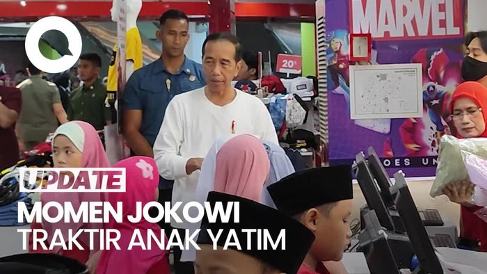 Momen Jokowi Traktir Anak Yatim Baju Lebaran di Plaza Atrium Senen