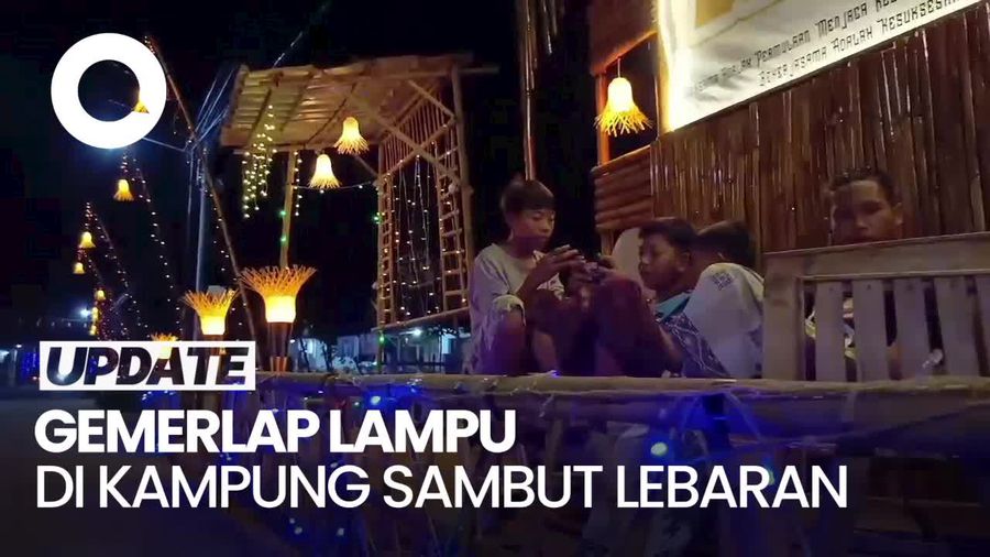 Indahnya Kampung di Indramayu Sambut Lebaran dengan Gemerlap Lampu