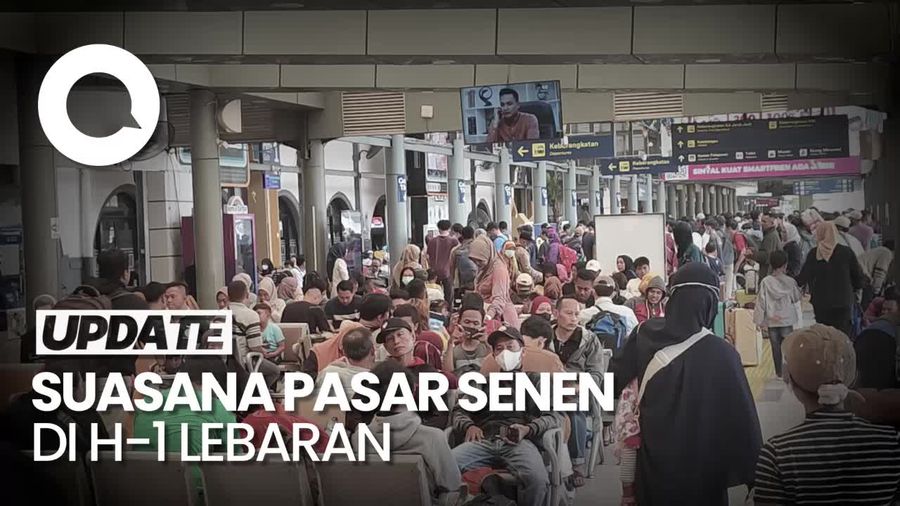 Stasiun Pasar Senen Masih Ramai di H-1 Lebaran: Ada 24.600 Pemudik