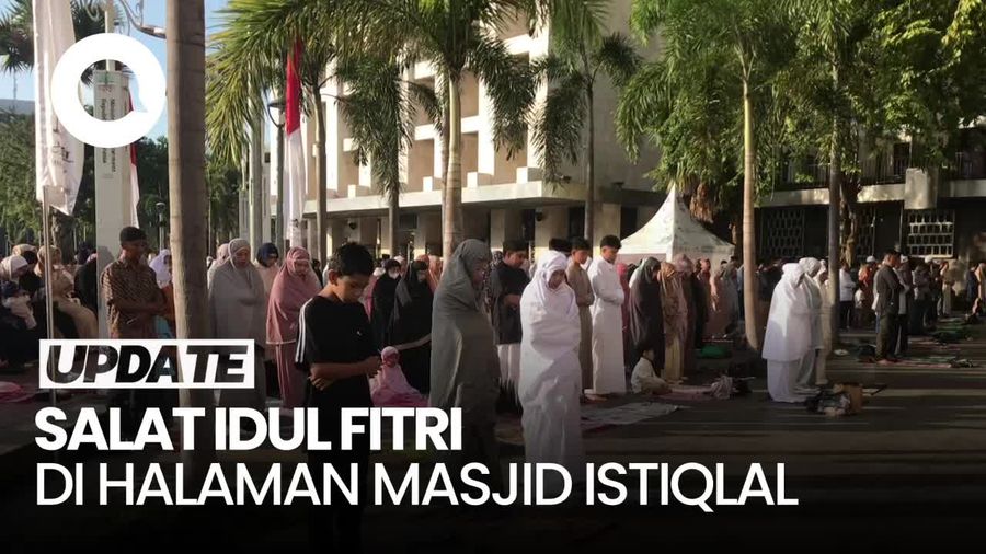 Jemaah Salat Id di Masjid Istiqlal Membeludak, Meluber Hingga ke Halaman