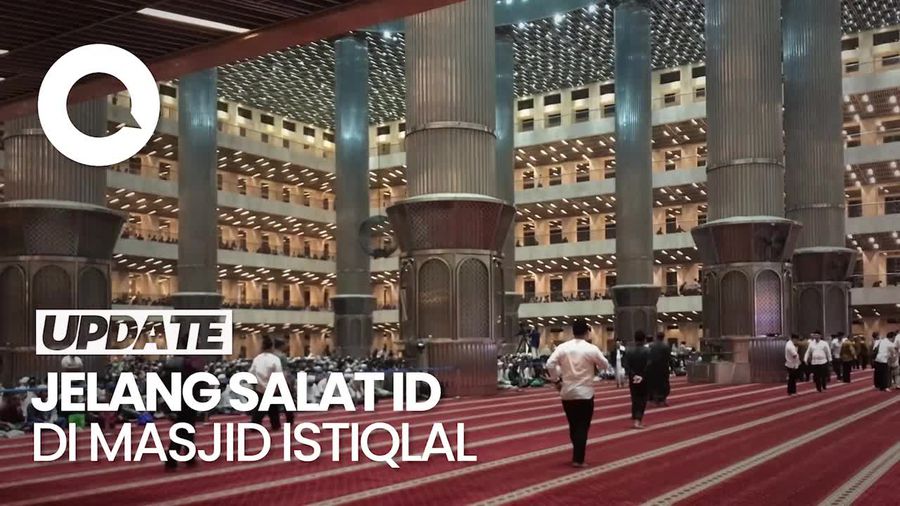 Jemaah Salat Id Mulai Penuhi Masjid Istiqlal