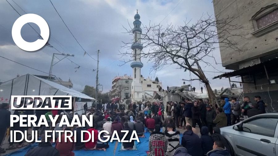 Suasana Idul Fitri di Gaza, Warga Salat Id di Reruntuhan Masjid