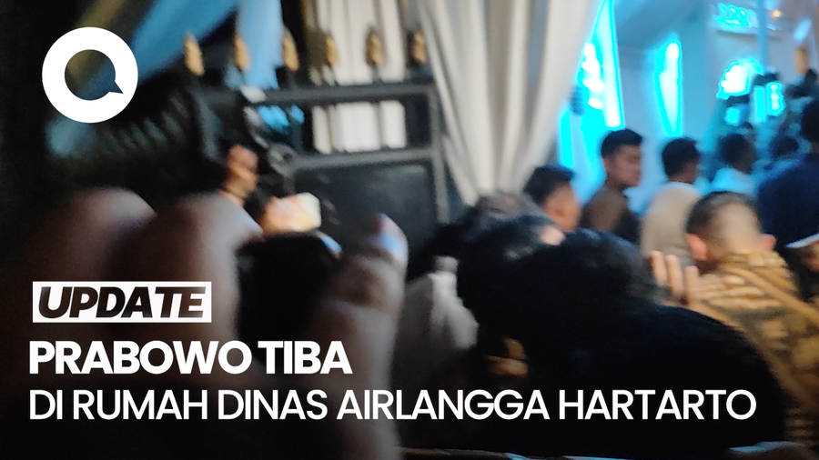 Momen Prabowo Hadiri Open House di Rumah Airlangga Hartarto