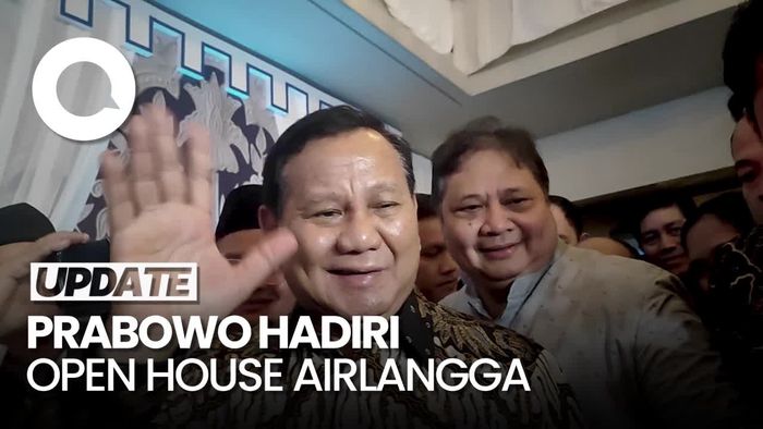 Kata Prabowo Seusai Hadiri Open House Airlangga Selama 2 Jam