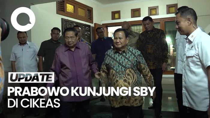 Momen Prabowo Temui SBY saat Silaturahmi di Cikeas