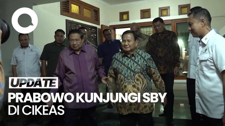 Momen Prabowo Temui SBY saat Silaturahmi di Cikeas