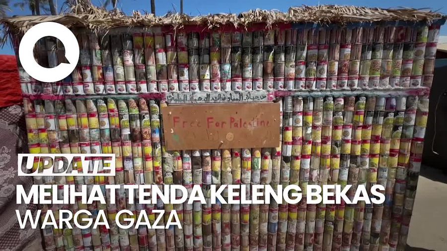 Kirim Pesan ke Dunia, Warga Gaza Bangun Tenda dari Kaleng Bekas Makanan