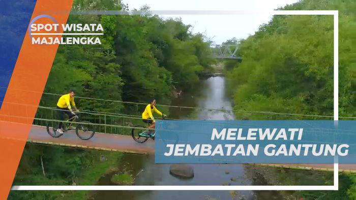 Sensasi Melintasi Jembatan Gantung Naik Sepeda, Majalengka