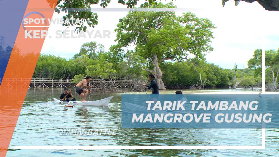 Serunya Adu Kuat Tarik Tambang di Atas Sampan, Kepulauan Selayar