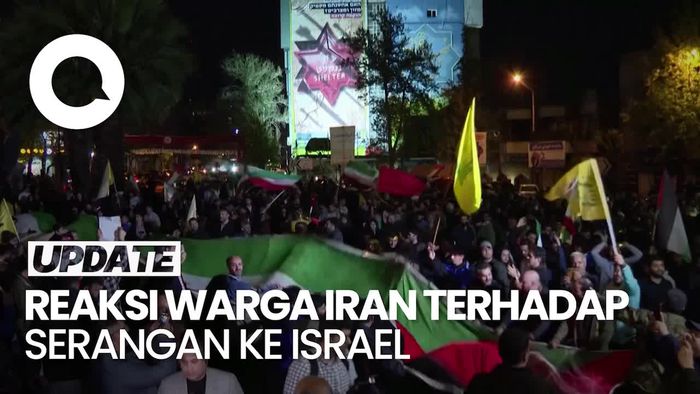 Momen Warga Iran Rayakan Serangan Balasan Terhadap Israel