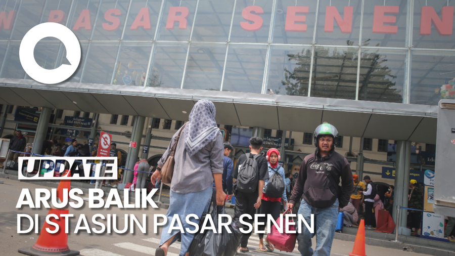 H+5 Lebaran, Stasiun Pasar Senen Ramai Pemudik-Pendatang