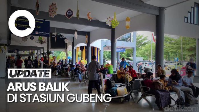 H+6 Lebaran, Stasiun Gubeng Surabaya Ramai Penumpang